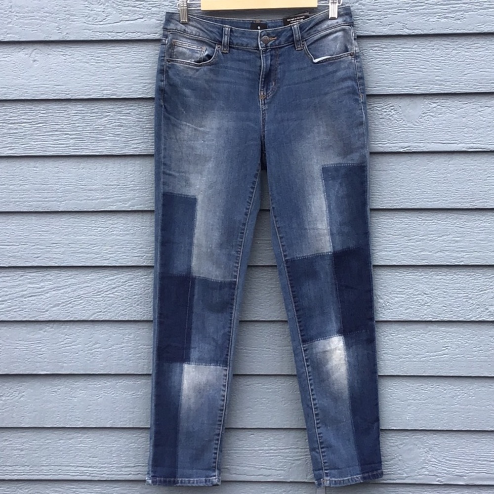 Dressbarn High Rise Patchwork Jeans